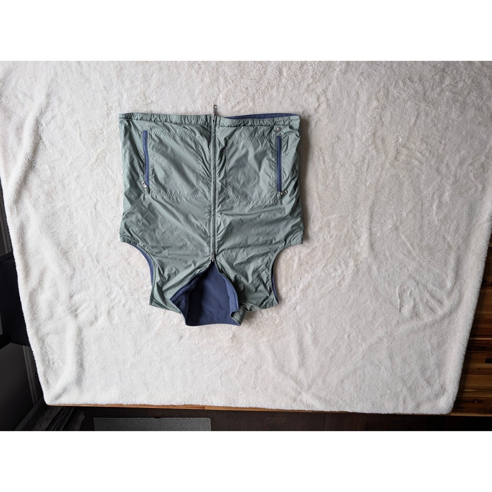 Peter Millar Crown Crafted Reversible Vest Mens Large Green Ripstop Navy Fleece